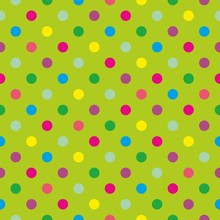 Tile Vector Pattern With Polka Dots On Green Background