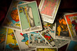 Jumbled and Scattered Pile of Tarot Cards