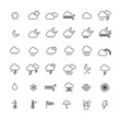 Collection of weather line icons on white background. Vector ill