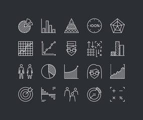 Aufkleber - Infographic elements line icons set