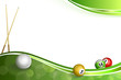 Background abstract green billiard pool cue ball 