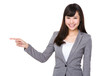 © leungchopan - Young businesswoman with finger point up