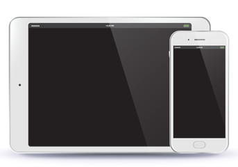 Tablet PC and Mobile Phone Vector illustration. EPS10.