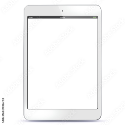 Fotografia White Tablet PC Vector illustration with blank screen. EPS10.
