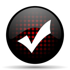 Fototapete - accept red glossy web icon