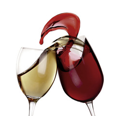 Canvas Print - Splashes of wine isolated on white