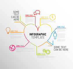 Poster - vector heart infographic report template