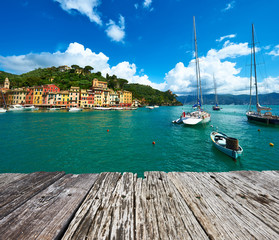 Sticker - Portofino village on Ligurian coast, Italy