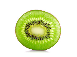 Wall Mural - Slice kiwi fruit isolated on a white background