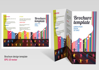 Wall Mural - brochure, booklet z-fold layout. editable design template