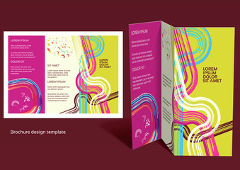 Brochure, booklet z-fold layout. Editable design template