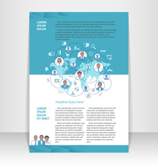Wall Mural - flyer, leaflet, booklet layout. editable design template.
