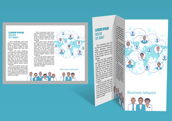 Wall Mural - brochure, booklet z-fold layout. editable design template