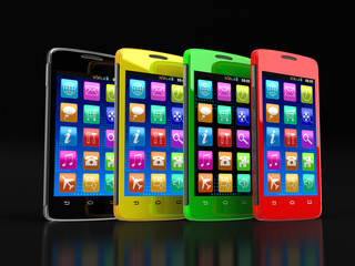Poster - Touchscreen smartphones (clipping path included)