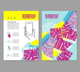 Wall Mural - flyer, leaflet, booklet layout. editable design template. a4 2-f