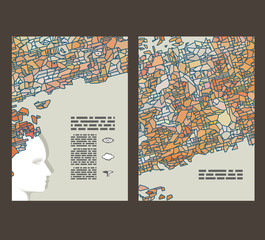 Wall Mural - flyer, leaflet, booklet layout. editable design template. a4 2-f
