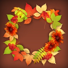 Wall Mural - Autumn Vector Fall Leaves