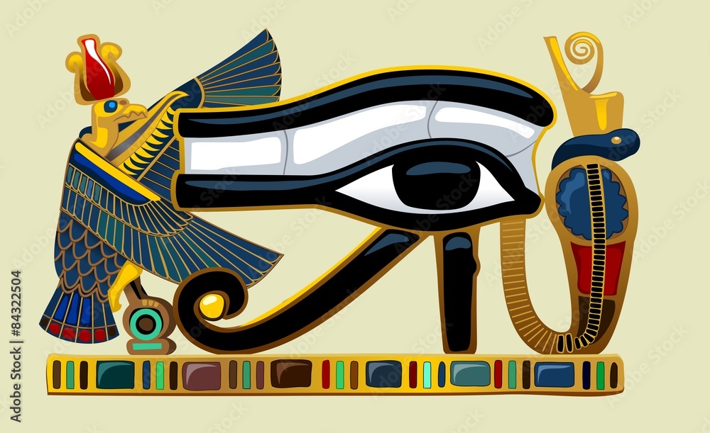 Eye of Horus vector graphics - obrazy, fototapety, plakaty 