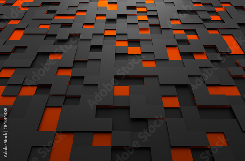 Naklejka dekoracyjna Abstract 3D Rendering of Futuristic Surface with Squares.