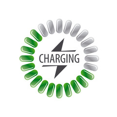 Round vector logo battery charging