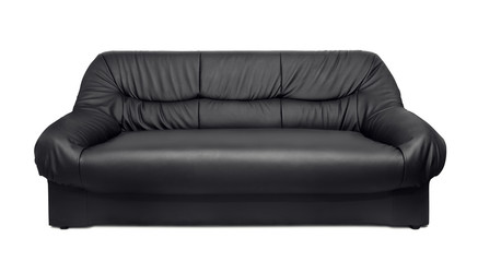 Wall Mural - Black leather sofa 