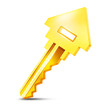 Ikona złotego klucza w kształcie domu