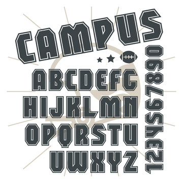 Sans serif font in college style