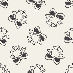 Wall Mural - bell doodle seamless pattern background