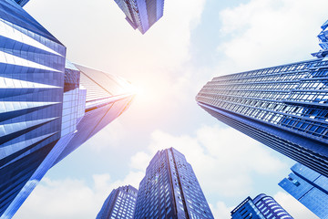 Wall Mural - low angle view of skyscrapers