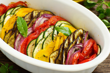 Wall Mural - Tian (vegetable casserole) of the five kinds of vegetables.