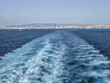 Wake of the Tunisian ferry leaving Marseilles