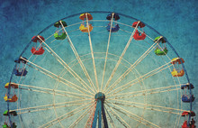 Vintage Grunge Background With Ferris Wheel