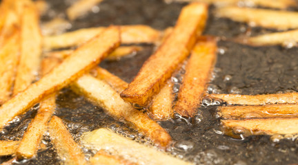 Poster - French fries fried in a pan