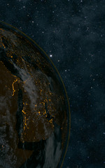 Poster - planet earth at night with space background
middle east