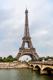 Fototapeta Paryż - Seine in Paris and Eiffel tower