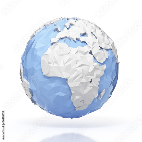 Fototapeta do kuchni Planet Earth globe - origami style - isolated with clipping path