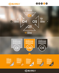 Wall Mural - orange website template with fozr triangles