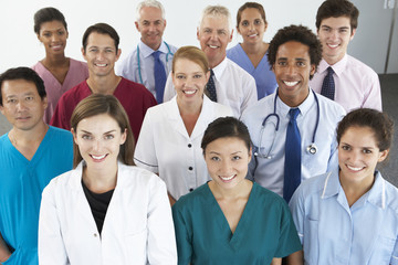 Wall Mural - Portrait Of Group Of Happy And Positive Conference Delegates