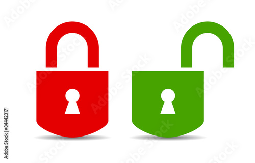 Fotografía Open and closed lock icon