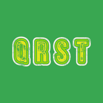 Q R S T - Grunge Colorful Retro Type