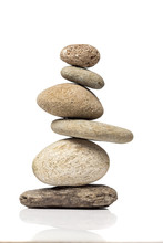 Balanced Stack Of Different River Stones