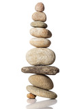 Balanced stack of different river stones