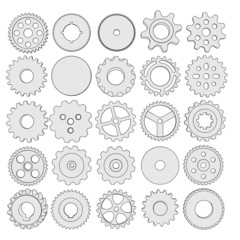 Wall Mural - cartoon image of gear wheels