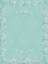 Green Vintage Background With Floral