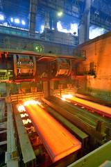 hot steel on conveyor