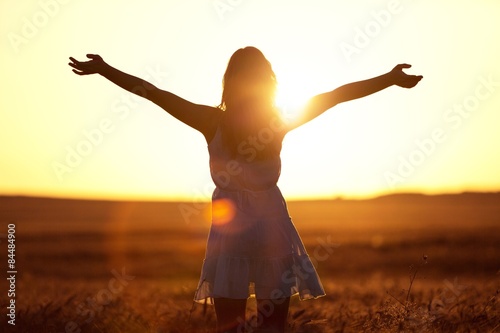 Joy, la lumière du soleil, le blé. Tableau sur Toile