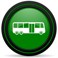 bus green icon public transport sign