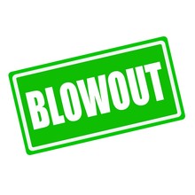 Blowout White Stamp Text On Green Background