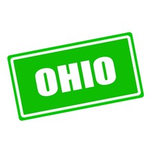 Ohio White Stamp Text On Green Background