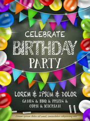 attractive birthday celebration party poster